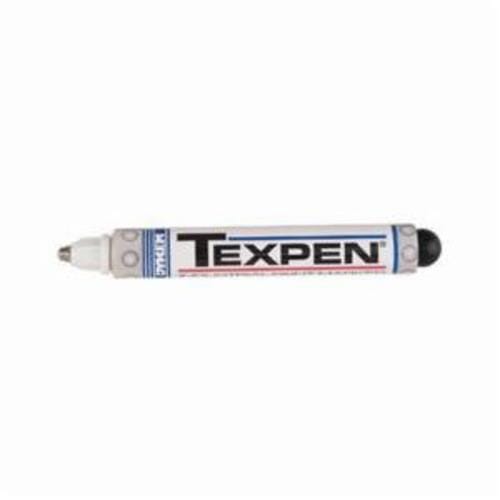 Dykem® TEXPEN® 16083 Ball Tip Paint Marker With Valve Action, 3/32 in Medium Tip, Stainless Steel Tip, White